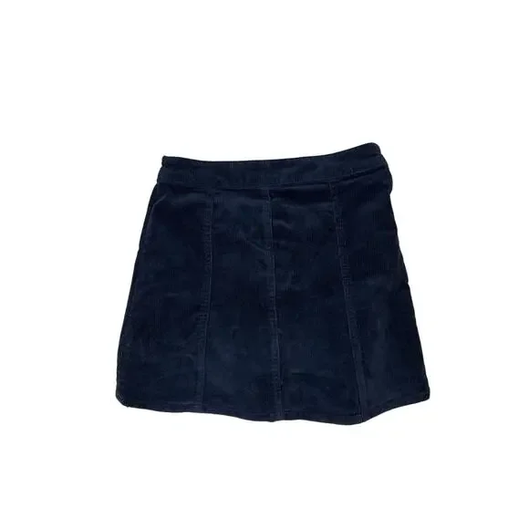 Dark Green Corduroy Skirt Small Preppy Old Money Button Pockets - Picture 2 of 4
